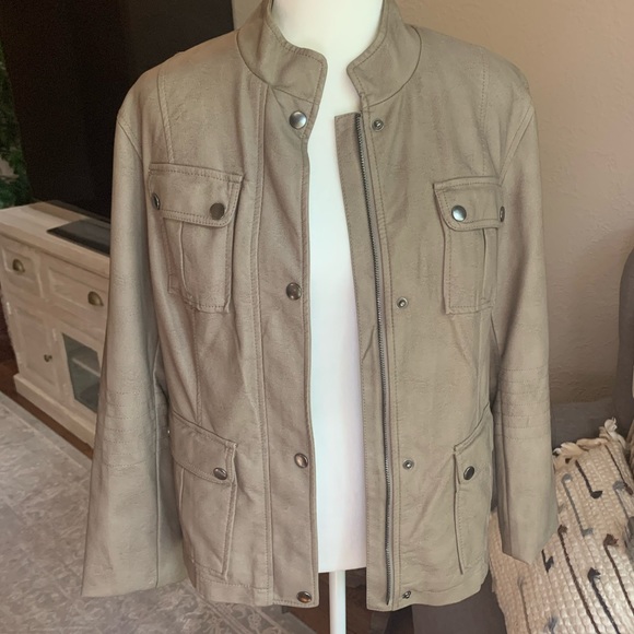 Alfani Jackets & Blazers - Alfani faux leather zip up jacket. Size: S